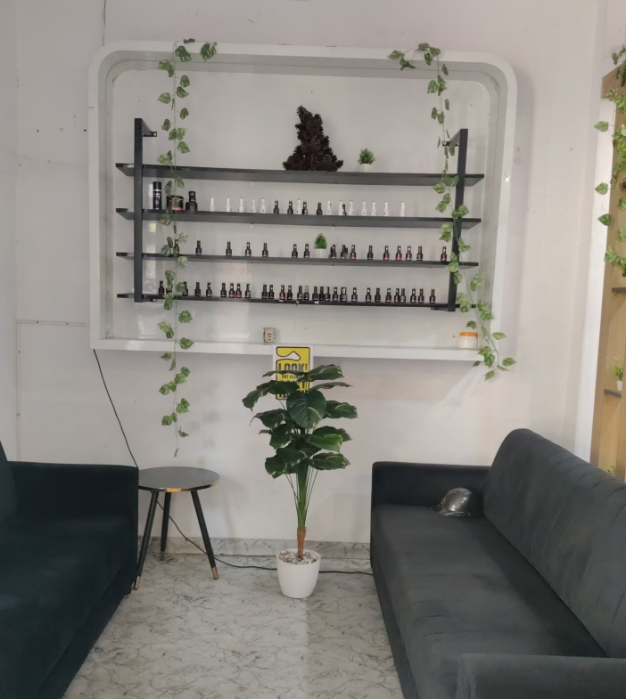Retail products on the shelf at Hairways